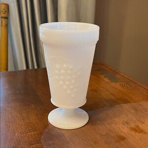 Anchor Hocking Footed Milk Glass Goblet Harvest Grape